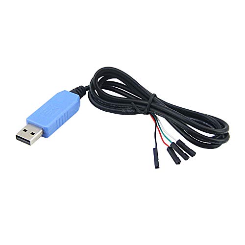 USB to TTL 4-pin Wire, with Embedded Convertor PL2303, Supports Windows XP/7/8/8.1/10, USB Type-A Plug, 4-pin 2.54mm Pinheader Connector, Four Pinout of Red-VCC(5V), Black-GND, Green-TXD, White-RXD. von CQRobot
