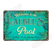 Nach Maß, Pool Schild, Hot Tub Hinterhof Schwimmbad Metallschild, Wanddekoration, Personalisierte Geschenke von CRCRAP