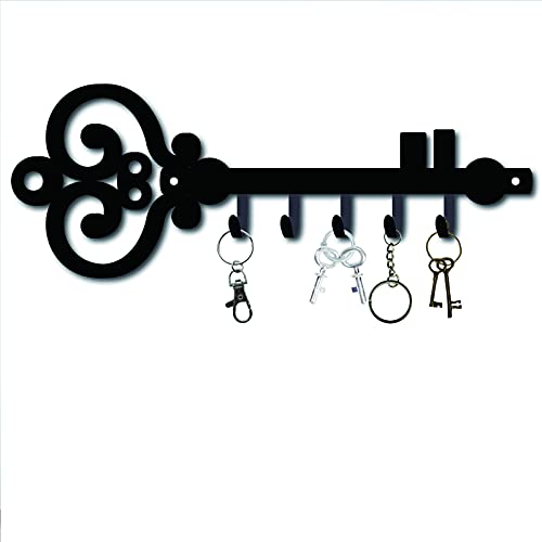 CREATCABIN Haken Kleiderbügel Wand Schlüsselhalter Metall Dekorative Kleiderbügel Mit Schlüsselform Design Organizer Rack Mit 5 Haken Für Die Wand, Badezimmer, Küche, Eingang von CREATCABIN