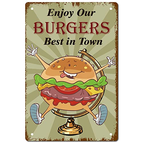 CREATCABIN Hamburger-Blechschild Follow Your Dreams Metall-Lebensmittelschild Vintage-Lustiges Schild Für Zuhause Café Restaurant Küche Café Bar Halloween Wanddekoration 8 x 12 Zoll von CREATCABIN