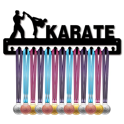 CREATCABIN Karate-Medaillenhalter Olympische Spiele Sportler Sportmedaillen-Ausstellungsständer Wandhalterung Zum Aufhängen Dekoration Schwarz Für Läufer Aufbewahrung Abzeichen Medaillengewinner von CREATCABIN