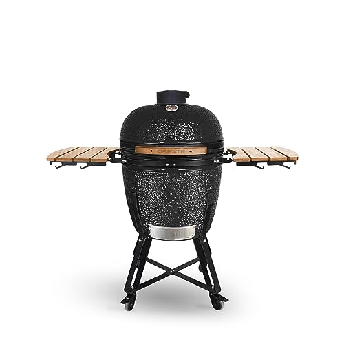 CREATE KAMADO / BBQ Räuchergrill Keramik Schwarz 21 Zoll/Kann grillen, räuchern und kochen, mit Temperaturregler und zwei Lüftungsquellen von CREATE