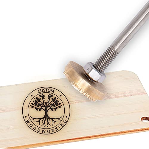 CREATPLANET Custom Holzbrandeisen 3 cm Leder Branding Eisenstempel Custom Logo Heat BBQ Stempel Mit Messingkopf & Holzgriff Zum Backen Holzbearbeitung Handgefertigtes Design - Baum des Lebens # 3 von CREATPLANET