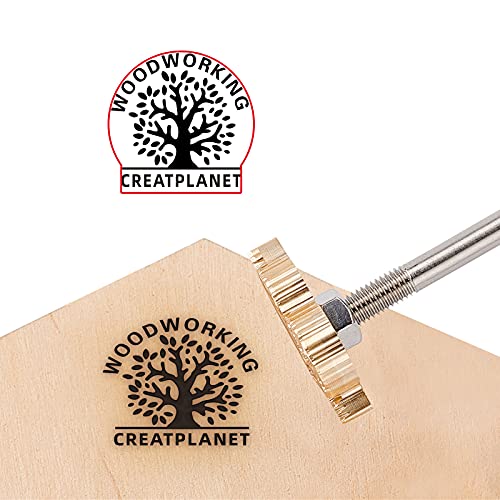 CREATPLANET Wood Branding Eisen 1.2"Leder Branding Stempel Unregelmäßiges BBQ Heizstempel Mit Messingkopf Und Holzgriff Für Holzbearbeitung,Backen Und Handgefertigtes Design-Baum Des Lebens#4 von CREATPLANET