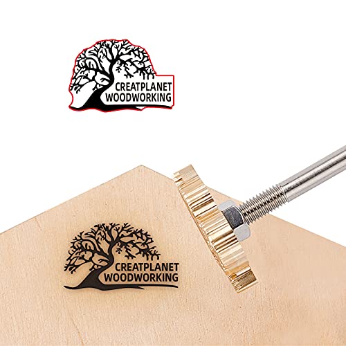 CREATPLANET Wood Branding Eisen 3cm/3cm Unregelmäßiges Logo BBQ Heat Stempel Mit Messingkopf Und Holzgriff Für Die Holzbearbeitung, Backen Und Handgefertigtes Design - Baum Des Lebens#2 von CREATPLANET