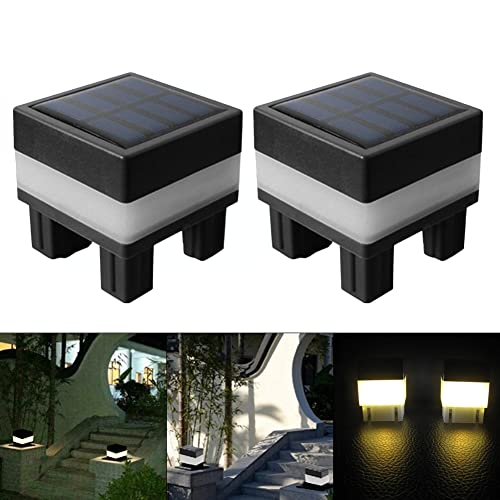 2PACK Solarsäulen Lichtpfosten Kappen Licht Wasserdichte Home Solar Zaunpfosten Landschaft Lampe forgeführten Zaun, Hölzerne Pfosten, Innenhöfe, Pavillons, Patio, Zaun Beleuchtung von CRGANGZY