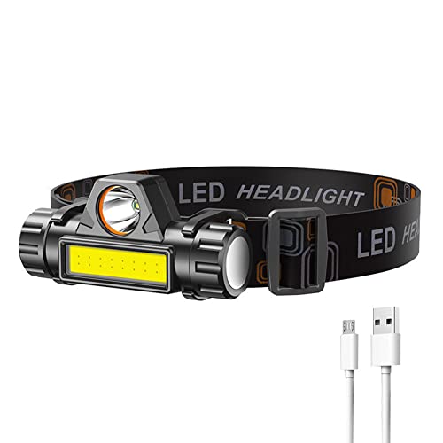 XPE+COB Angelscheinwerfer, wiederaufladbar, USB, starke Taschenlampe, stufenloses Dimmen mit Kopfband für Nachtlaufen von CRGANGZY
