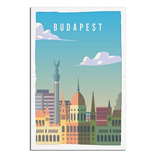 CRONDUS Budapest Ungarn Vintage Reise Poster Leinwand Wandkunst Poster Dekor Malerei Poster von CRONDUS