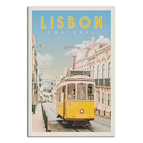 CRONDUS Portugal Lissabon Vintage Reiseposter Leinwand Wandkunst Poster Dekor Malerei Poster von CRONDUS