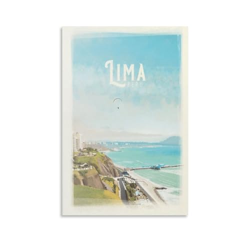 CRONDUS Vintage-Reiseposter Peru Lima Leinwand Wandkunst Poster Dekor Malerei Poster von CRONDUS