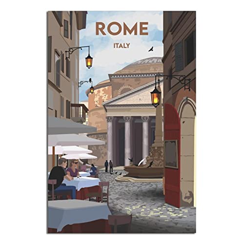 CRONDUS Vintage Reiseposter Rom Italien Leinwand Wandkunst Poster Dekor Malerei Poster von CRONDUS