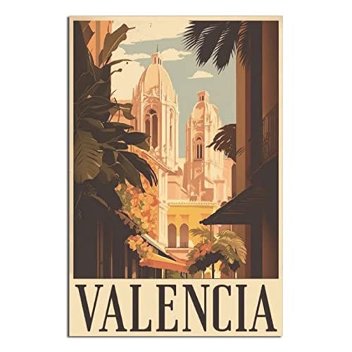 CRONDUS Vintage Reiseposter Spanien Valencia Leinwand Wandkunst Poster Dekor Gemälde Poster von CRONDUS
