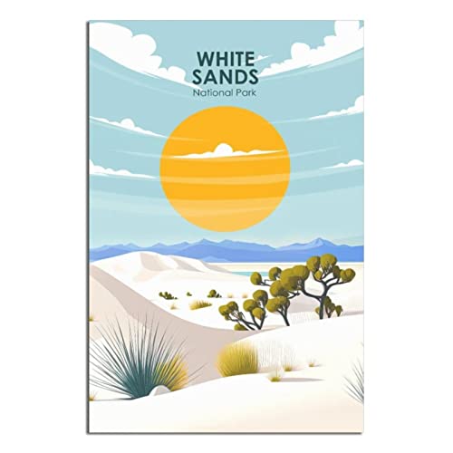 CRONDUS White Sands National Park Sunset Vintage Poster Leinwand Wandkunst Poster Dekor Gemälde Poster von CRONDUS