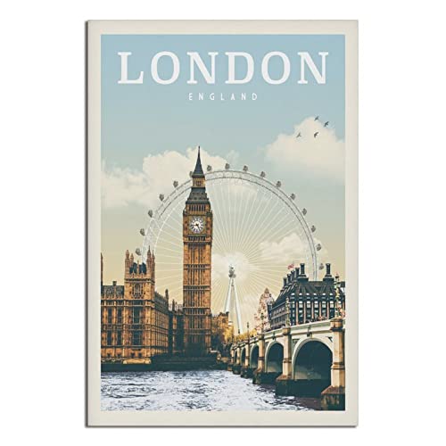 England London Vintage Reiseposter Leinwand Wandkunst Poster Dekor Malerei Poster von CRONDUS