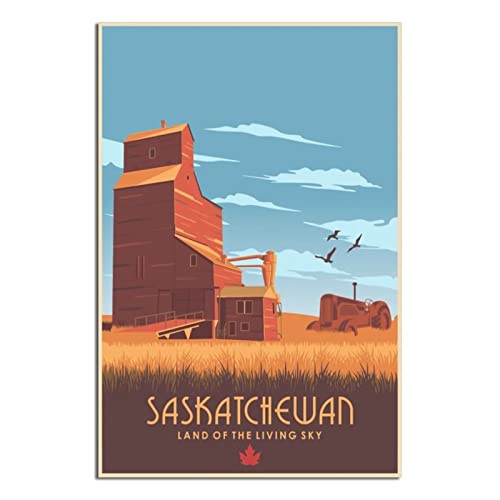 Kanada Saskatchewan Vintage Reiseposter Leinwand Wandkunst Poster Dekor Malerei Poster von CRONDUS