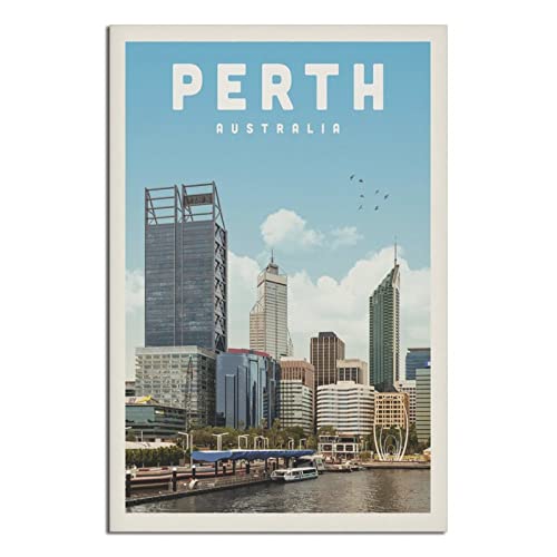 Perth Australia Vintage Reiseposter Leinwand Wandkunst Poster Dekor Malerei Poster von CRONDUS