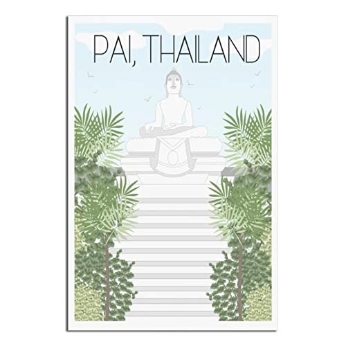 Thailand Pai Vintage Reiseposter Leinwand Wandkunst Poster Dekor Malerei Poster von CRONDUS