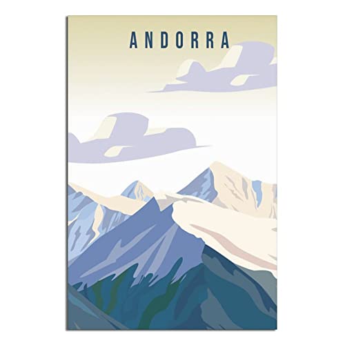 Vintage Reiseposter Andorra Leinwand Wandkunst Poster Dekor Malerei Poster von CRONDUS