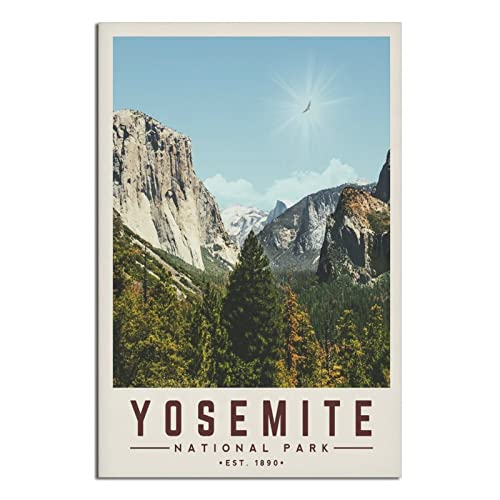 Vintage Yosemite National Park Reiseposter Leinwand Wandkunst Poster Dekor Malerei Poster von CRONDUS