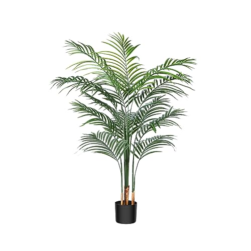 CROSOFMI Künstliche Pflanzen groß 120cm Kunstpflanze im Topf Plastik Künstliche Palmen wie echt deko für Wohnzimmer Balkon Schlafzimmer Büro (1 Pack) von CROSOFMI