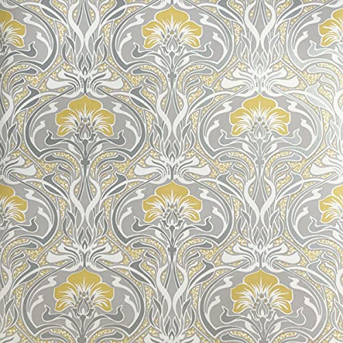 Crown Wallcoverings Tapete mit floralem Muster Gelb M1195 von wallcoverings