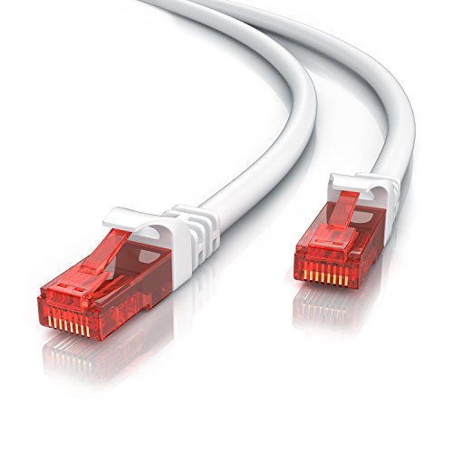 0,5m 50cm Netzwerkkabel RJ45 - Ethernet Gigabit LAN Kabel 10 100 1000Mbit s Patchkabel - kompatibel zu Cat 5 Cat 6 Cat 7 Cat 8 - Switch Router Modem Patchpannel Access Point Patchfelder - weiß von CSL-Computer