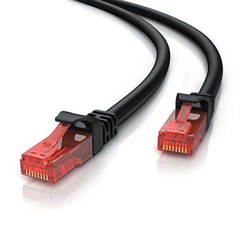 10m Netzwerkkabel RJ45 - Ethernet Gigabit LAN Kabel - 10 100 1000Mbit s - Patchkabel - kompatibel zu Cat 5 Cat 6 Cat 7 Cat 8 - Switch Router Modem Patchpannel Access Point Patchfelder - schwarz von CSL-Computer