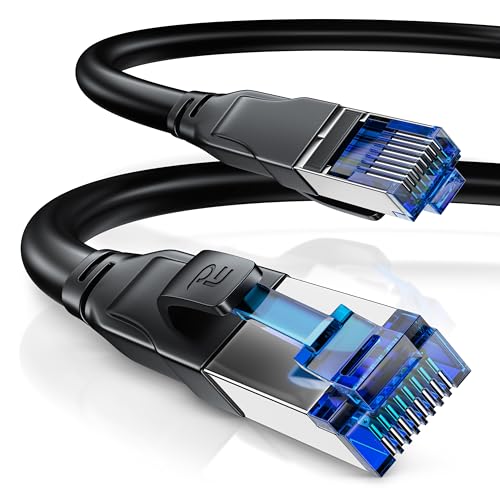 CSL - 20m CAT 8.1 Netzwerkkabel 40 Gbits - LAN Kabel Patchkabel Datenkabel - CAT 8 High Speed Gigabit Ethernet Cable - 40000 Mbits Glasfaser Geschwindigkeit - S/FTP PIMF Schirmung RJ45 Stecker von CSL-Computer