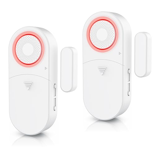 CSL - 2X Fensteralarm Einbruchschutz - Türalarm - 120 dB lauter Signalton Alarmsensor - Tür und Fenster - 2er Set mit Batterien - Alarmanlage - Wohnmobil - Gartenhaus von CSL-Computer