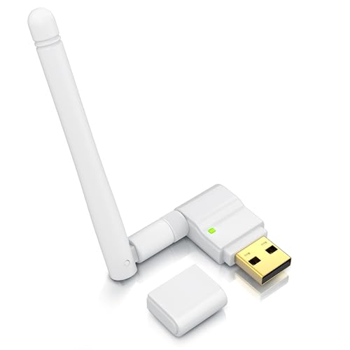 CSL - 300 Mbit s WLAN Stick mit Abnehmbarer Antenne - Wireless LAN - USB 2.0 Stick - Mini Dongle 802.11n b g - SMA Buchse 150 54 - Windows 11 fähig - Weiß von CSL-Computer