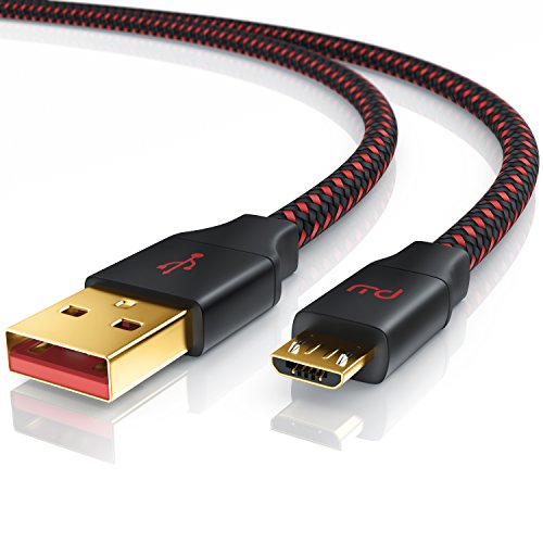 CSL - 3m Micro USB Kabel - Schnellladekabel mit Datenübertragung - Nylonmantel - Ultimate Fast Charge 24 AWG - für schnelle Ladevorgänge von CSL-Computer