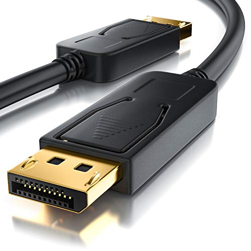 CSL - 5m Ultra HD 4k Displayport 1.2v DP auf Displayport 1.2v DP Kabel - inkl. Sperrfunktion - Auflösung bis zu 3840 x 2160 bei 30 Hz - HDCP 1.3 - bis zu 17 Gbit s - dreifach geschirmt von CSL-Computer