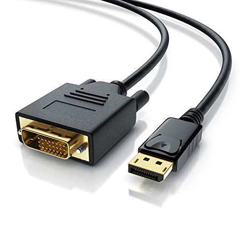 CSL - 3m HQ Premium DisplayPort DP auf DVI Kabel - Zertifiziert HDCP und EDID - Full HD Ausflösung - 24K vergoldete Kontakte 3 Fach Schirmung von CSL-Computer
