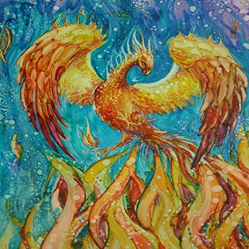 CSSXJART Gold Phoenix auf Feuer Phoenix Rising Aesthetic Deko Wandbilder Poster Set | Bilder Wanddeko Wohnzimmer | Wanddeko Schlafzimmer Fotowand 60x60cm Ungerahmt von CSSXJART