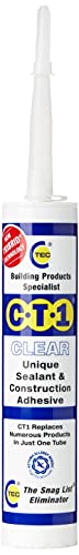 CT1 Clear TRIBRID Mehrzweck-Dichtstoff & Klebstoff – Badezimmer, Dusche & Fensterdichtung, geruchlos, schimmelresistent, flexibel, 290 ml von CT1