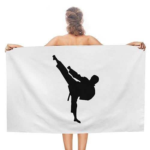 CTOITLKF Strandtuch, Taekwondo, Kampfsport-Badetuch, Pool-Handtuch, ideal für Fitnessstudio, Schwimmen, 80 x 130 cm von CTOITLKF