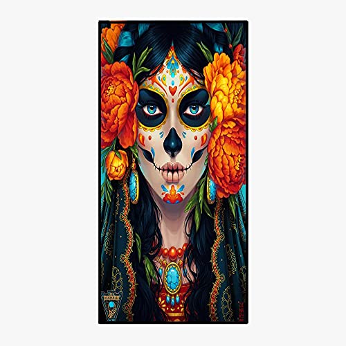 CTQTZ Strandtuch & Badetuch Kinder Halloween Totenkopf Schädel Gothic Style 3D Skull 80x160cm Mikrofaser Strand-Handtuch & Bade-Handtuch von CTQTZ