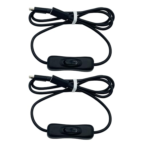CTRICALVER 2 Stück USB-C Verlängerungskabel Schalter 1 m Typ C-Stecker auf Typ C-Buchse Kabel Schwarz, USB-C-Schalter für Dashcams, Festplatten, Mobiltelefone schwarz von CTRICALVER