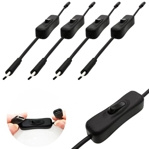 CTRICALVER 4 Stück USB C Switch, Typ C-Stecker auf Typ C-Buchse Kabel für Dashcams, Festplatten, Mobiltelefone 20 cm schwarz von CTRICALVER