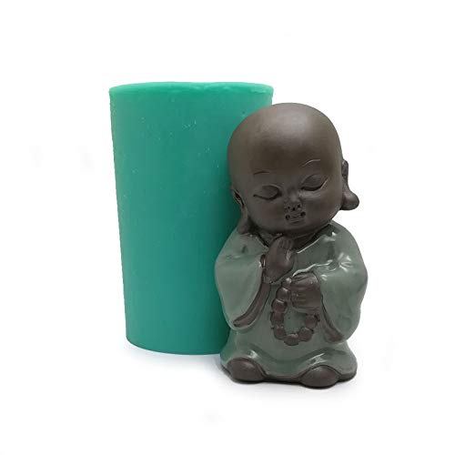 CUICUI 3D Buddhist Mönch Silikon Kerzenform Handgemachte Buddha Statue Porzellan Religion Form Backform Dekorative Werkzeuge von CUICUI