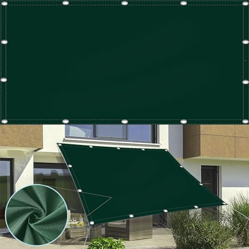 Sonnensegel Sonnenschutz 1.5 x 2.1 m Beständig Witterungsbeständiger Sonnensegel Leinwand Gartennetz mit Kordel Schnur für Camping Schwimmbad Rasen, Dunkelgrün von CUIMEI