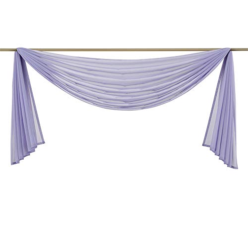 CULASIGN 1 Stück Voile Vorhang Transparent - Querbehang Stores Gardinen Schals Himmelbett Hochzeit Dekoschals Vorhänge Schals (Lila,HxB 145x400cm) von CULASIGN