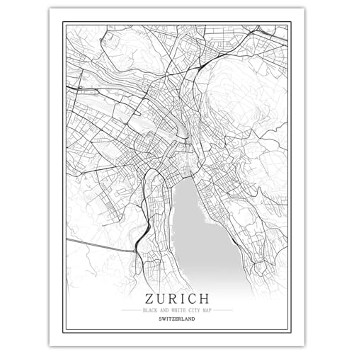 CUNNVN ZURICH 3d Drucken Weiß Stadtplan-Leinwandgemälde 50x70 cm Geeignet für Wohnzimmer, Schlafzimmer, Kinderzimmer, Schule, Wohnheim-Wanddekorationsmalerei CUNNVN ZURICH 3d Drucken Weiß Stadtplan-Leinwandgemälde 50x70 cm Geeignet für Wohnzimmer, Schlafzimmer, Kinderzimmer, Schule, Wohnheim-Wanddekorationsmalerei von CUNNVN