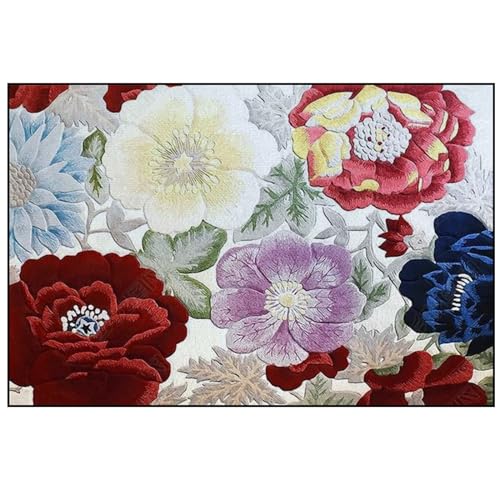 CVBN Schmutzfangmatte Blumen Innen, Maschinenwaschbare Fußmatte, für Eingangsbereich & Aussenbereich Fussmatte für Hund, Eingang, Haustür Läufer Flur dünn (B, 60x90cm) von CVBN