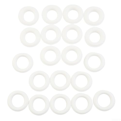Metallfreier Kunststoff-Ösenverschluss, verstellbar, innen, 15 mm außen, 28 mm, verschiedene Mengen zur Auswahl (30 Stück, weiß) von CWOQOCW