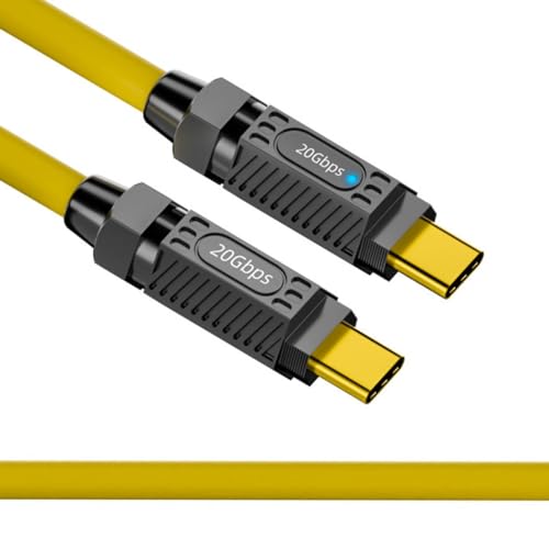 CY-Kabel, ultraweich, hochflexibel, USB-C, USB4, 20 Gbit/s, 140 W, 8K, für Gaming-Tastatur, Maus, Typ-C-Stecker auf Stecker, Strom und Daten (100 cm) von CY