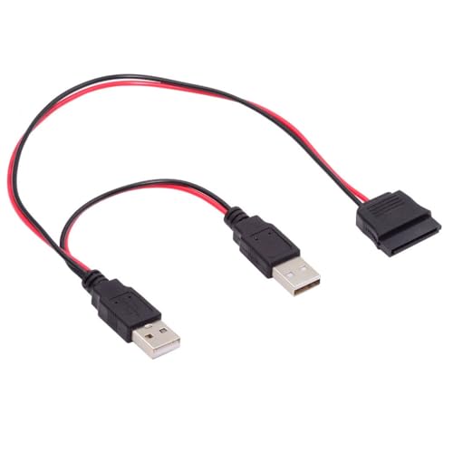 CY DC 5V USB Dual auf SATA 15Pin Stromkabel für 2,5 Zoll SATA HDD SSD Disk Driver 5V 2A Max von CY