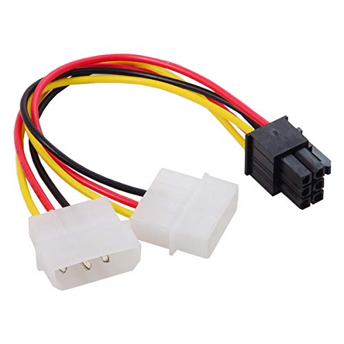 CY Dual 4Pin auf PCIE 6Pin Netzteil Adapter Konverter Kabel für EPS 12V Grafikkarte Duales 4-Pin-zu-PCIE-6-Pin-Netzteil-Adapter-Konverterkabel für EPS 12V-Grafikkarte von CY