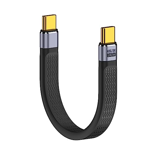 CY USB 4.0 Kabel, 240 W Power Typ-C, USB-C-Stecker auf Stecker, USB4, 40 Gbit/s, 100 W, 8 K, flach, flach, FPC-Datenkabel, 13 cm von CY