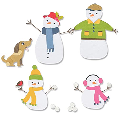 Schneefamilie Stanzformen für Kartenherstellung Hunde Schneebälle Metall Stanzformen für DIY Scrapbooking Weihnachten Winter Schneemann Metall Stanzschablone Formen Kunst Handwerk Scrapbooking Zubehör von CYFUN DESIGN